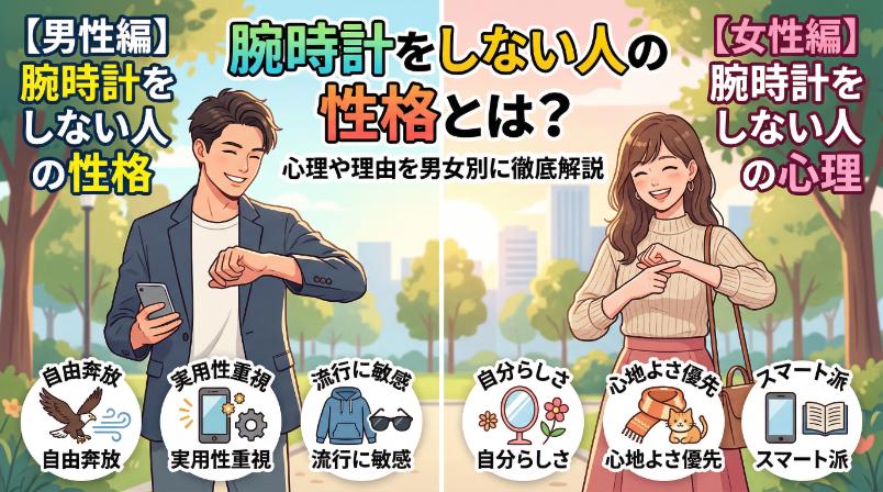 腕時計をしない人の性格とは？心理や理由を男女別に徹底解説